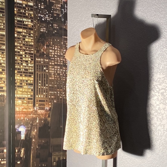 ALLSAINTS - NWT - ‘Velutina’ vest: weighted iridescent sequined, zip, lined - 14 - Picture 5 of 16